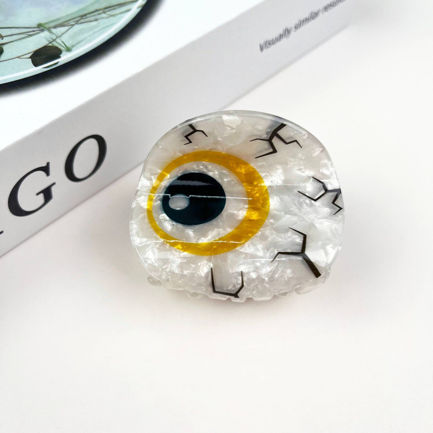 Personalized eyeball hair claw clip