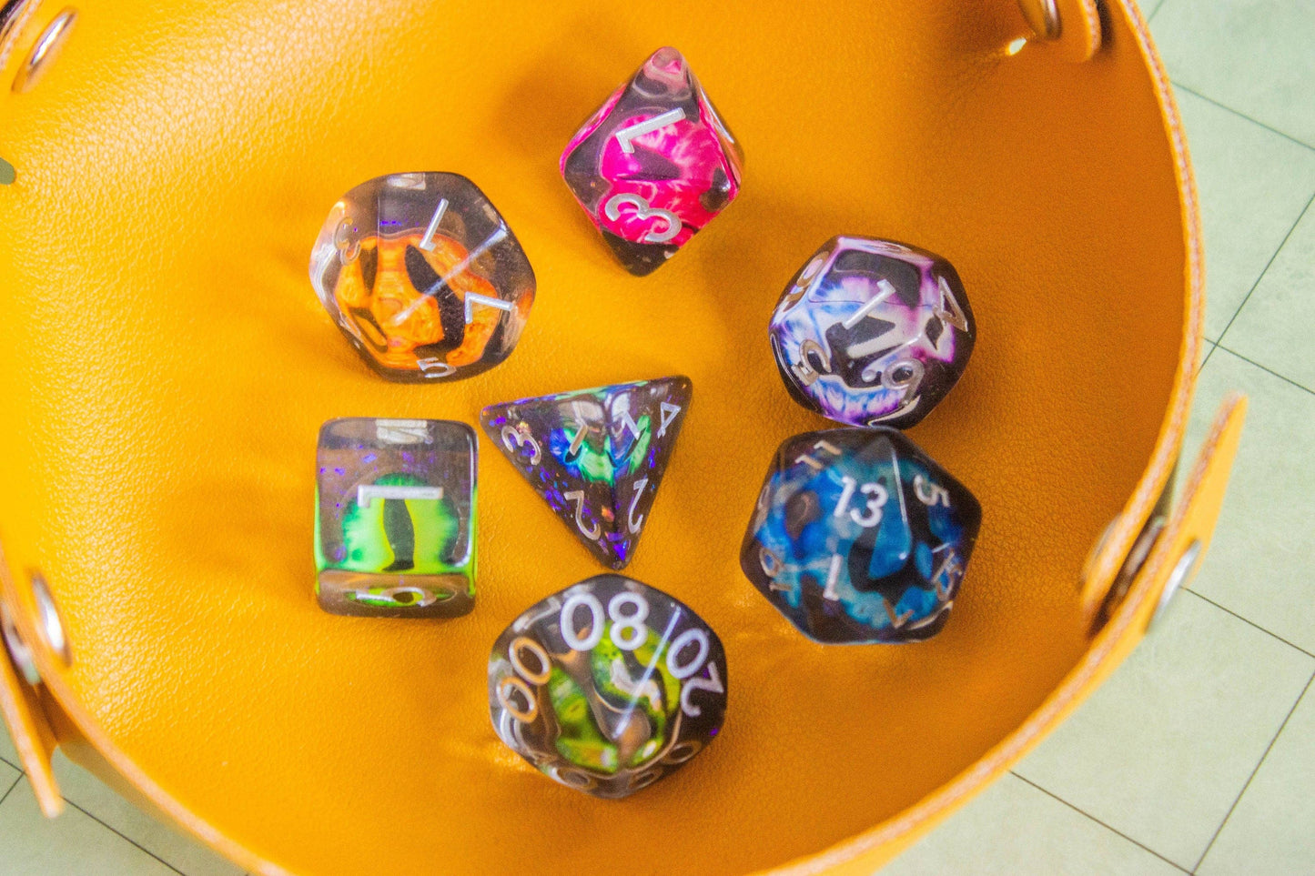 Inclusion Multi-Coloured Evil Eye Dice Set