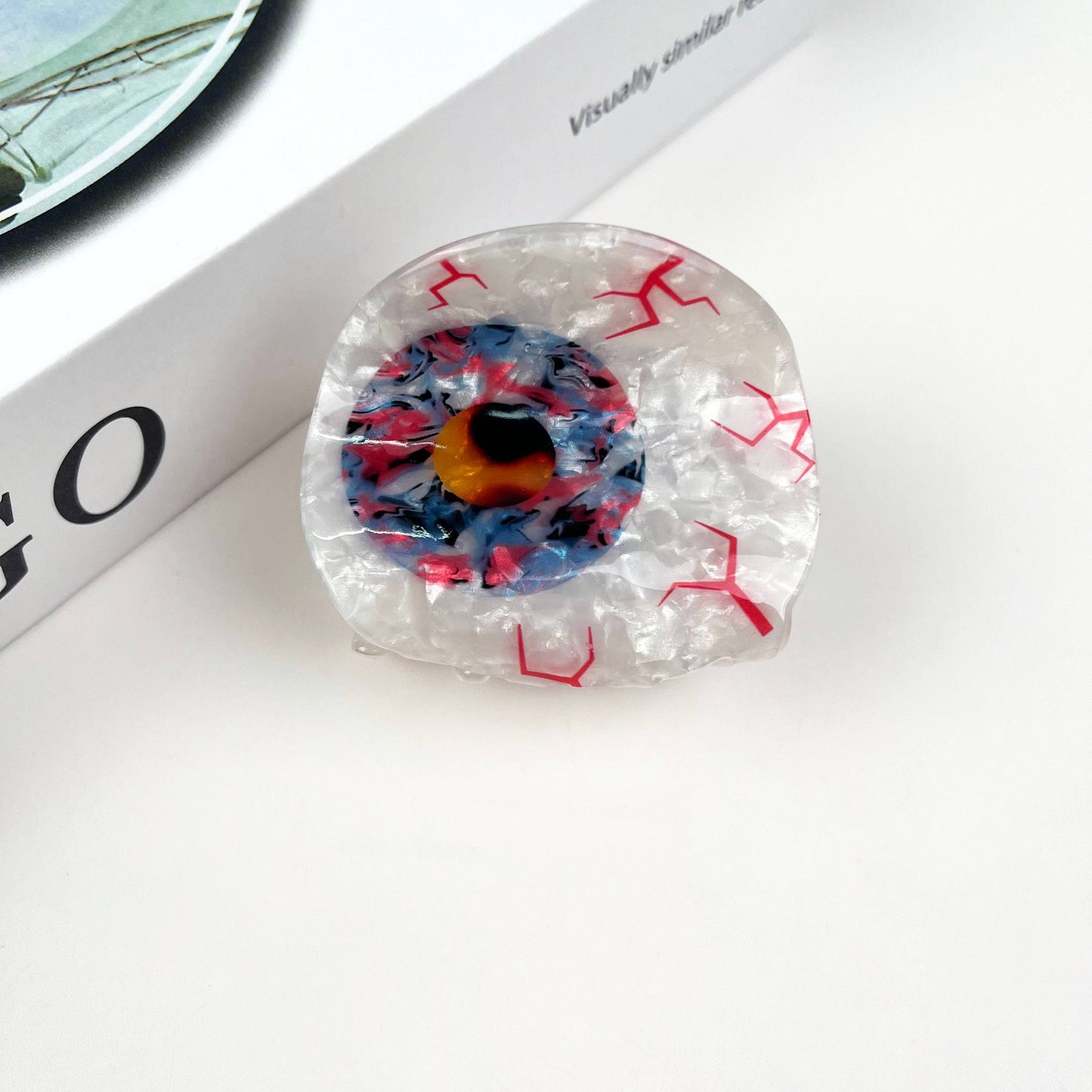Personalized eyeball hair claw clip