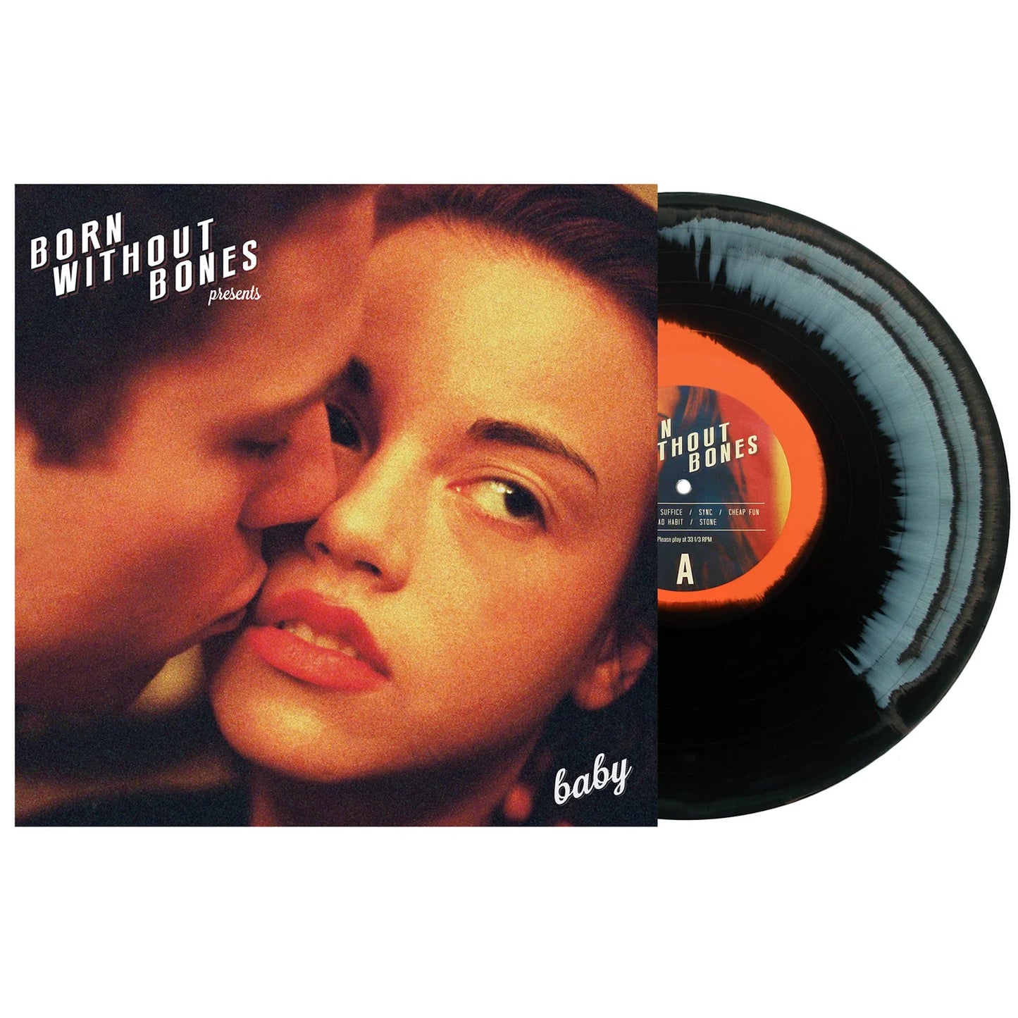 Born Without Bones - Baby - Orange, Black & White Aside Bside LP