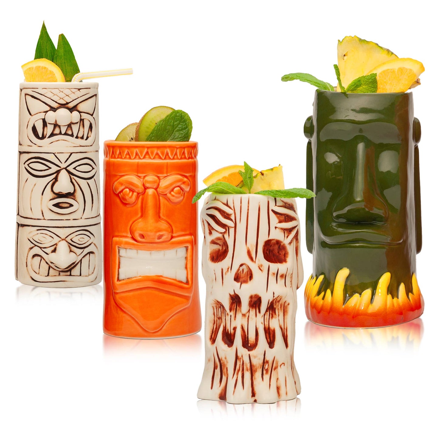 Hard-Carved and Hand-Painted Tiki Mug