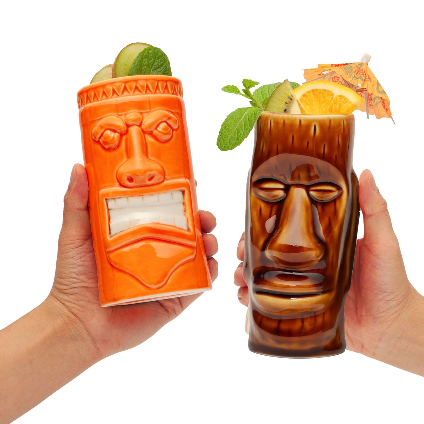 Hard-Carved and Hand-Painted Tiki Mug