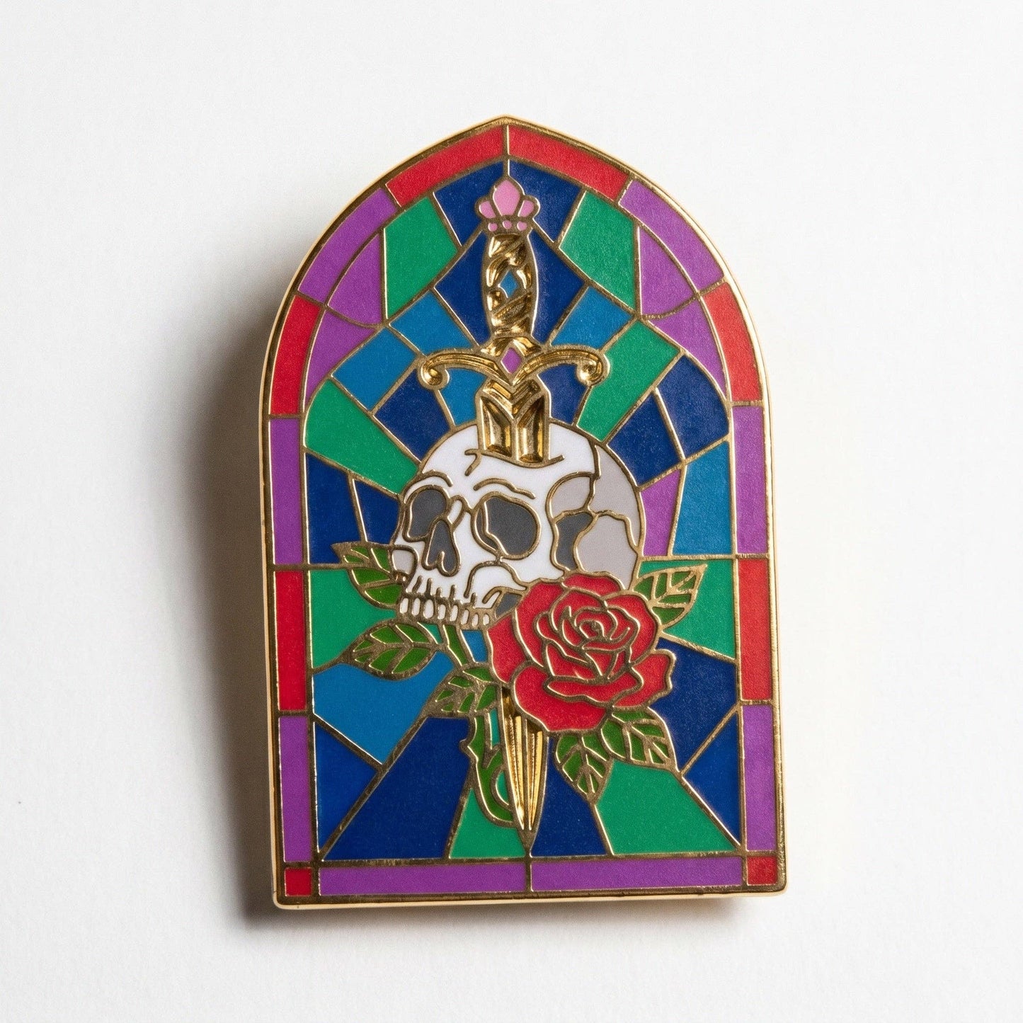 Stained Glass Dagger Pin