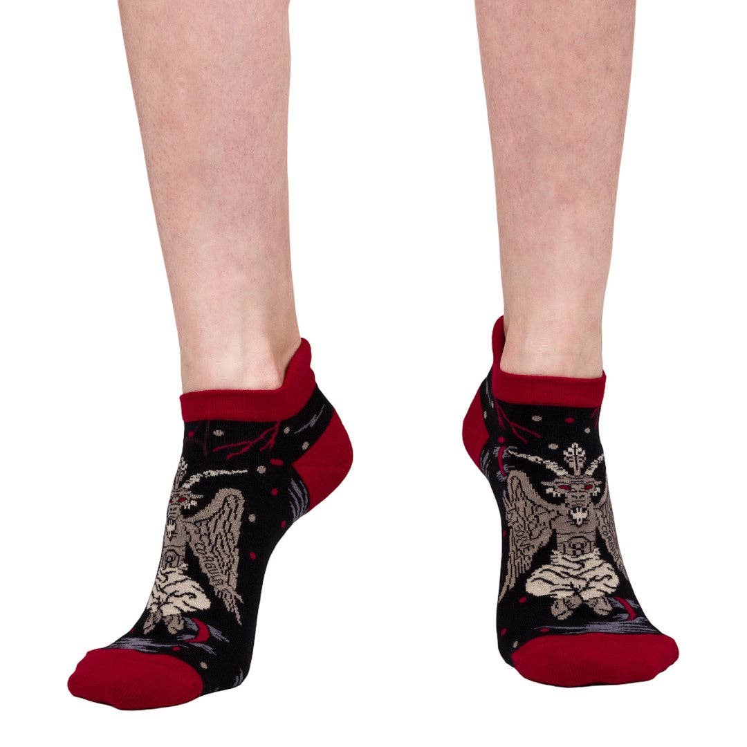 Evil Baphomet Ankle Socks