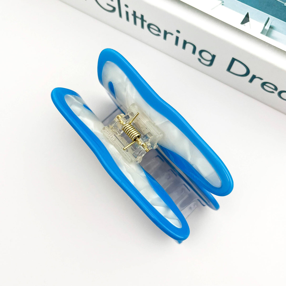 Blue Tooth Acetate Hair Claw Clip