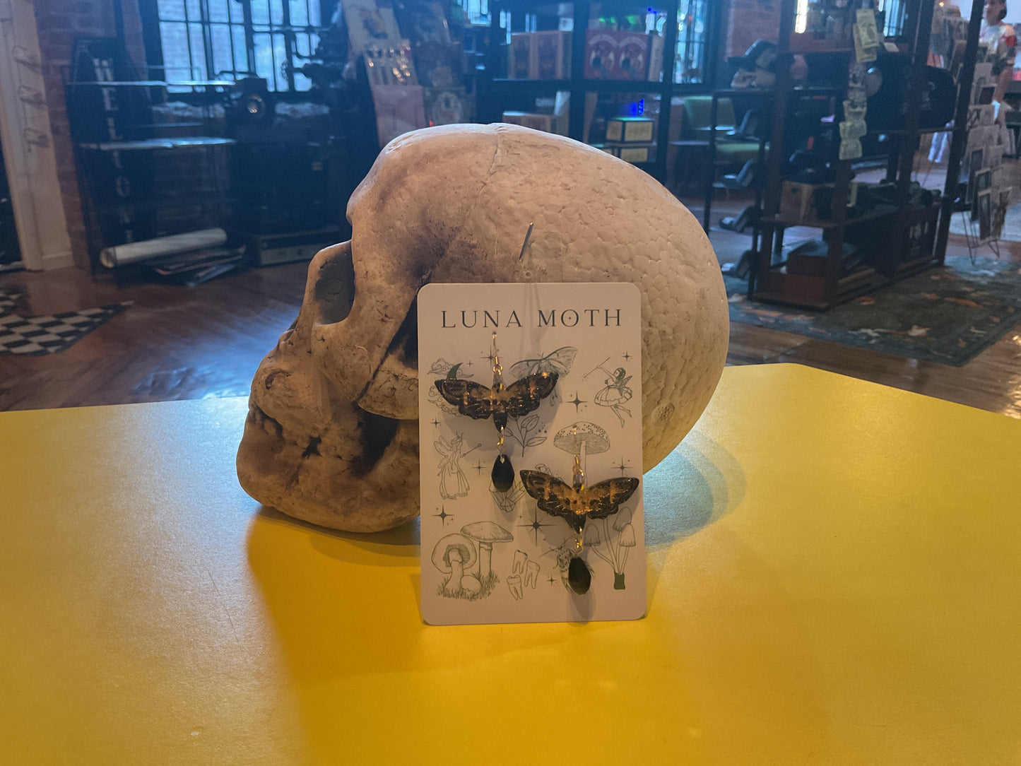 Metallic Moth Earrings