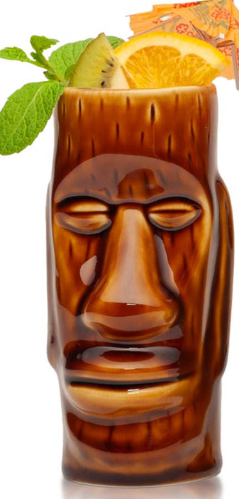 Hard-Carved and Hand-Painted Tiki Mug