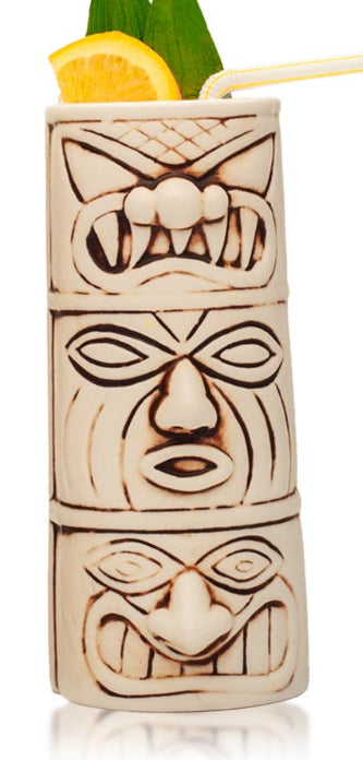 Hard-Carved and Hand-Painted Tiki Mug