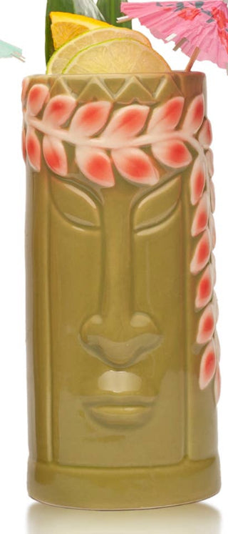 Hard-Carved and Hand-Painted Tiki Mug