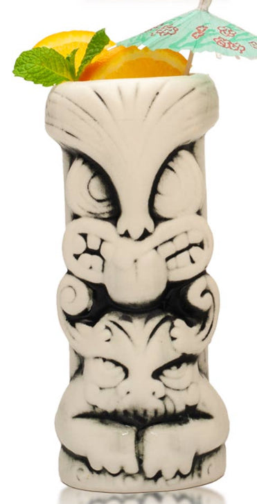 Hard-Carved and Hand-Painted Tiki Mug