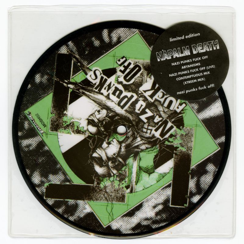 Napalm Death - Nazi Punks Fuck Off 7” Picture Disc USED
