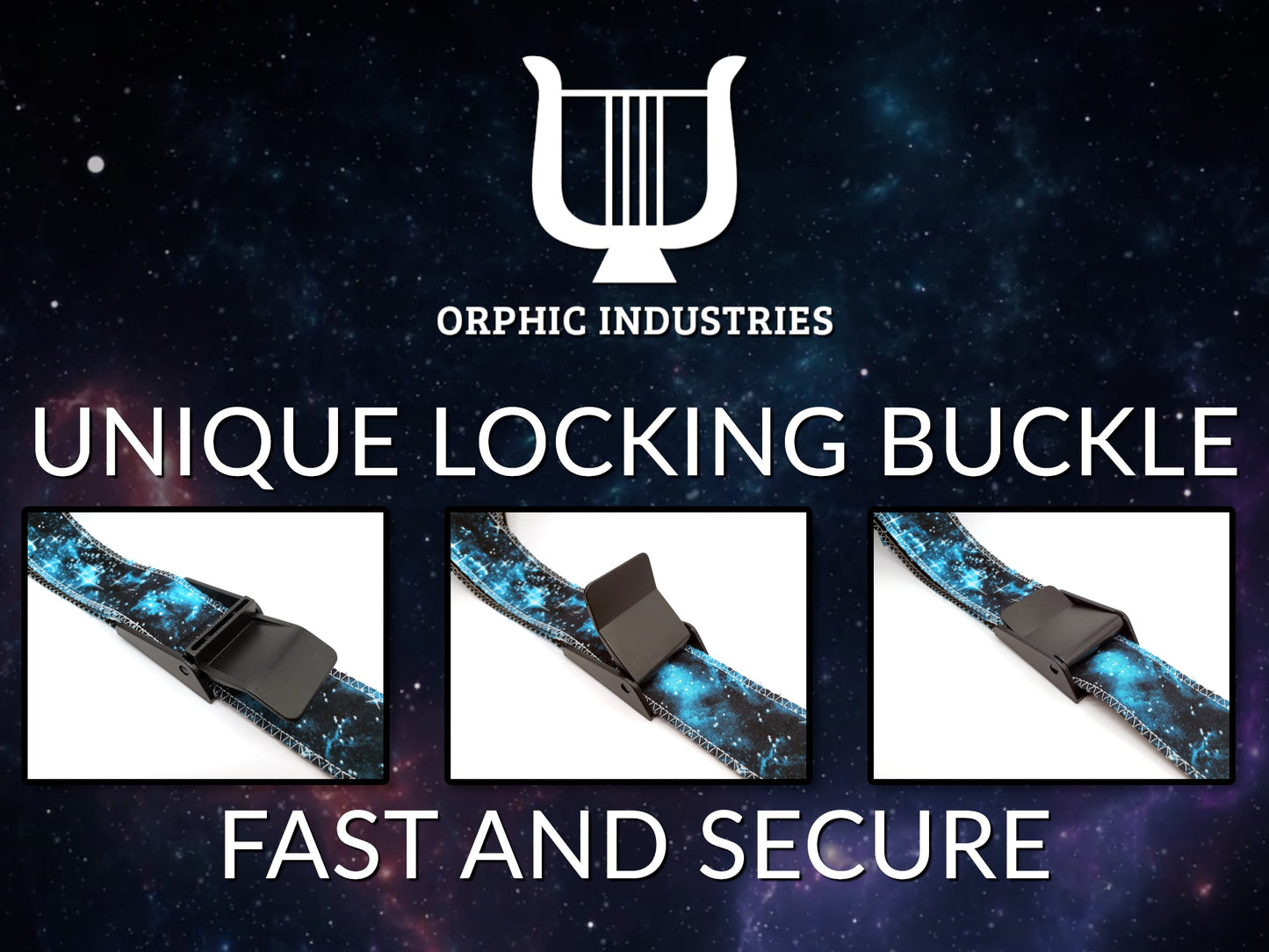 Red Galaxy Locking Guitar Strap