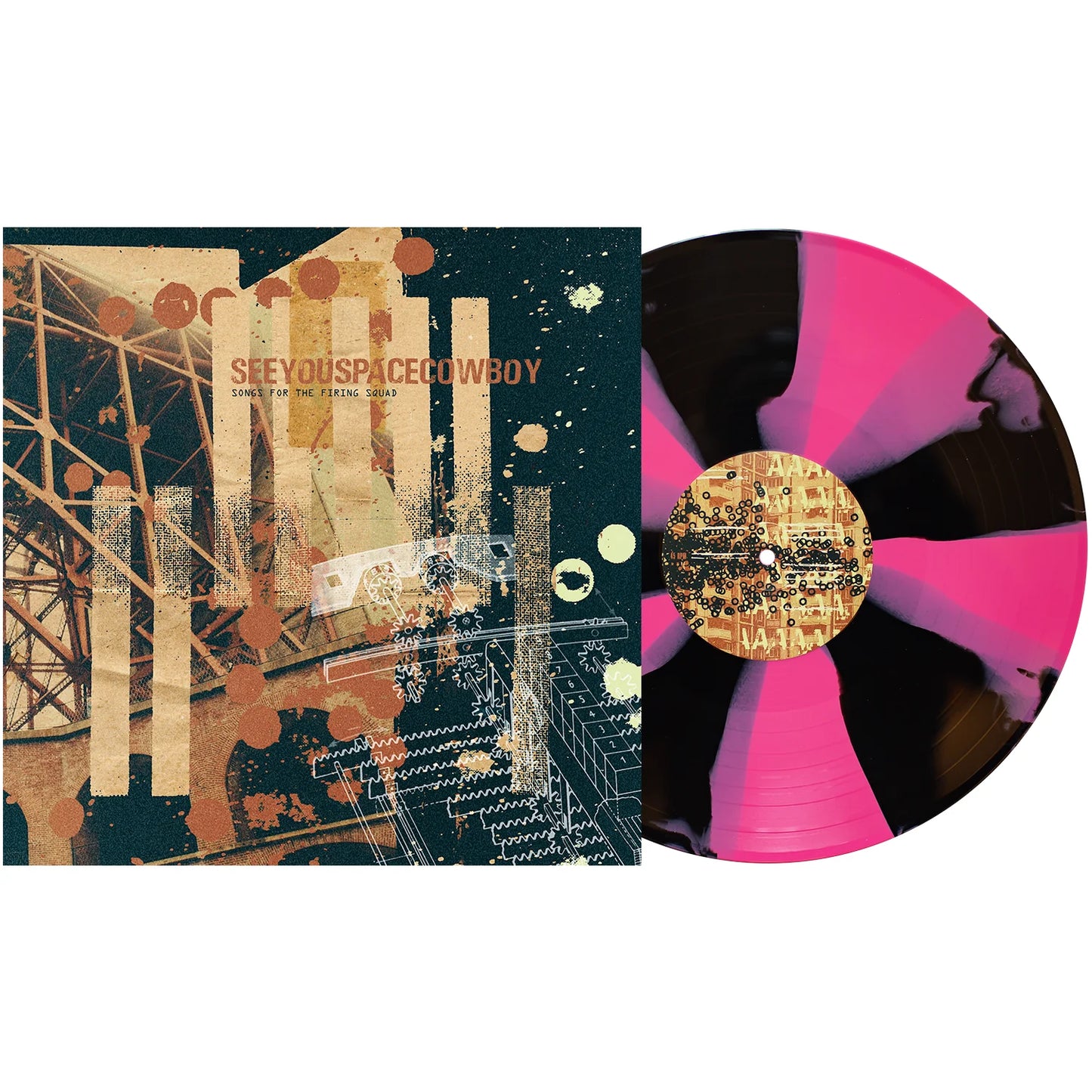 SeeYouSpaceCowboy - Songs For The Firing Squad - Black & Hot Pink Pinwheel LP