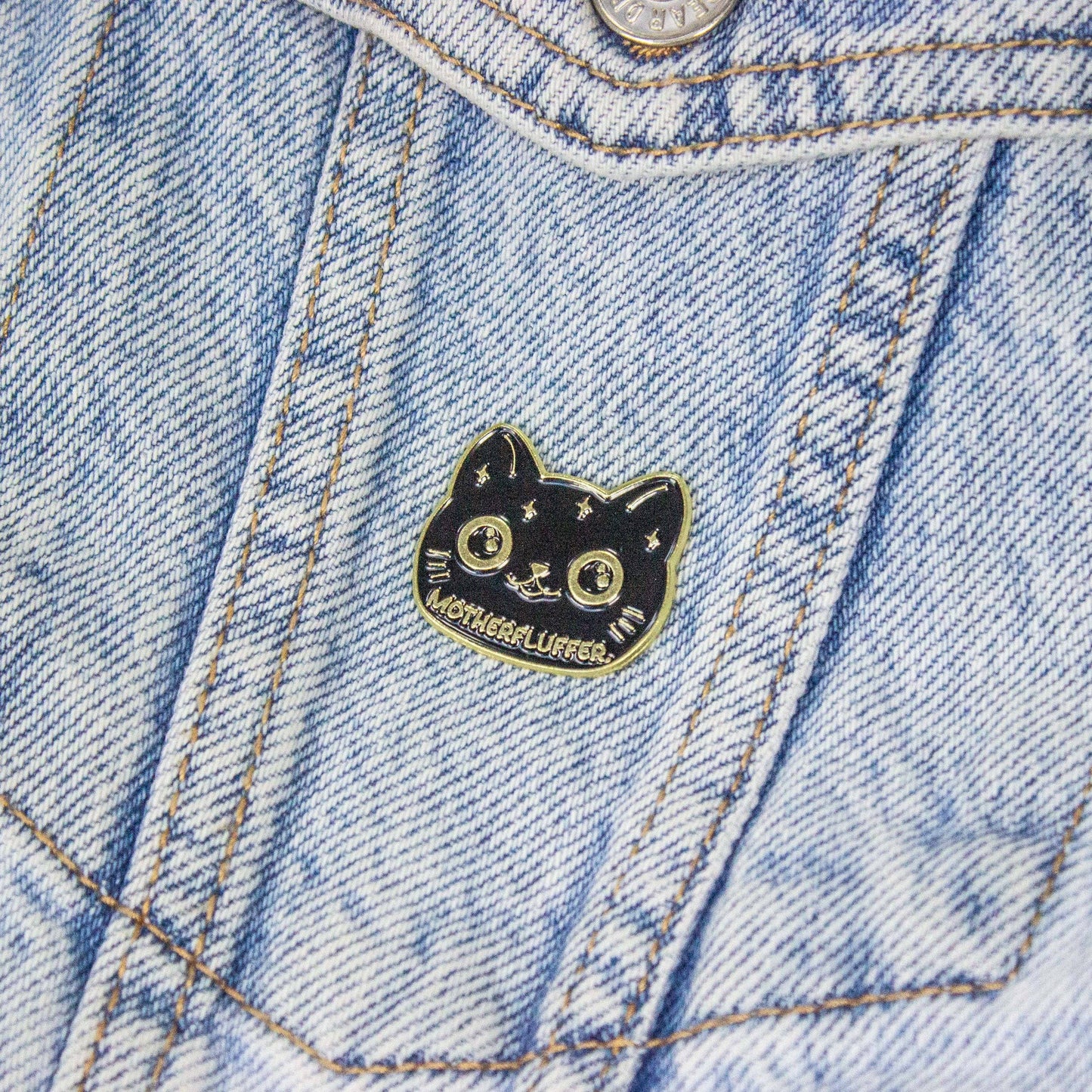 Motherfluffer Black Cat Pin