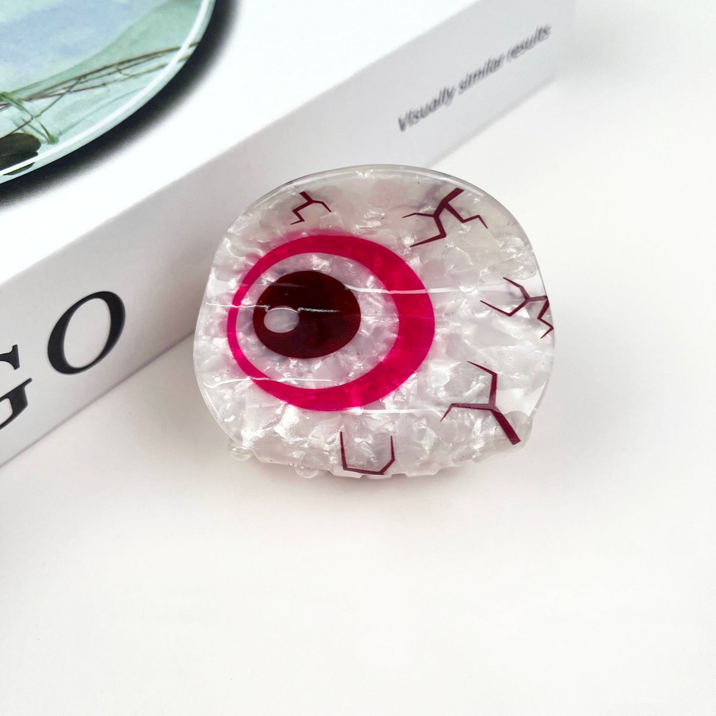 Personalized eyeball hair claw clip