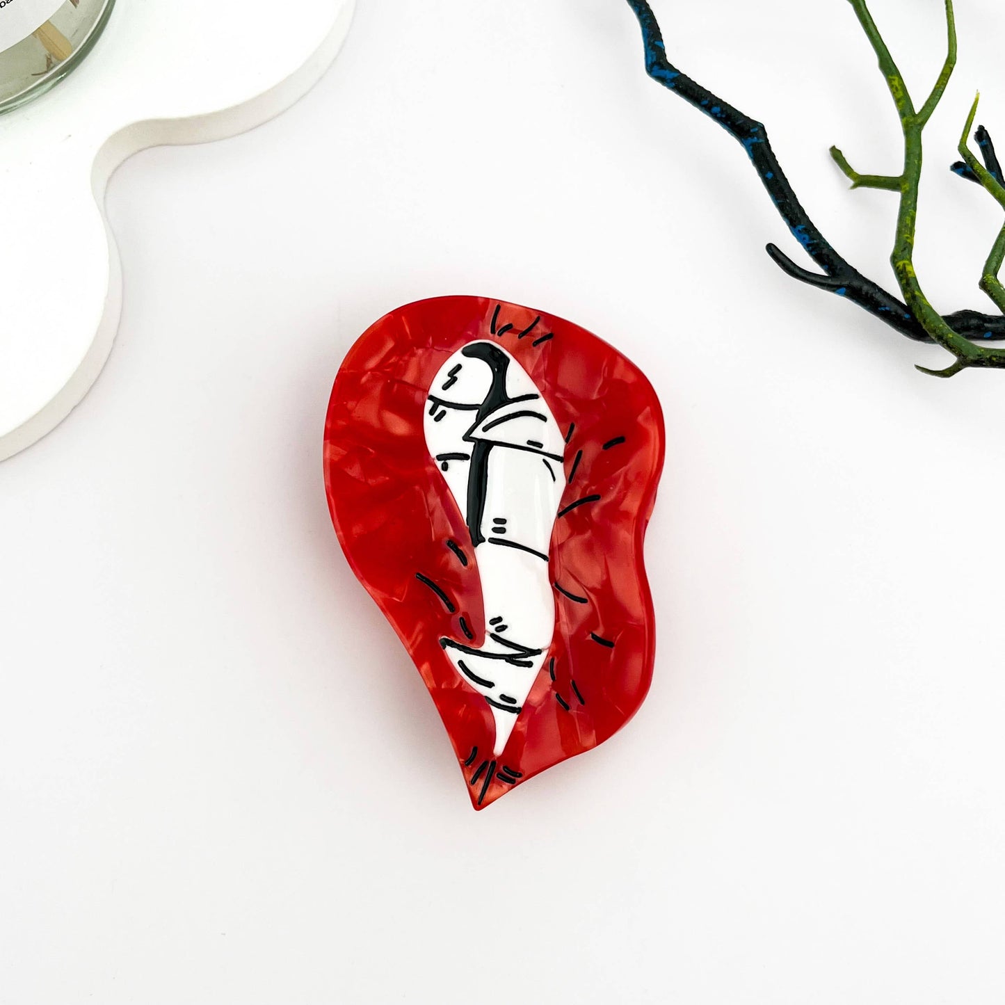 Devilish Red Lips Creative Acetate Hair Claw Clip