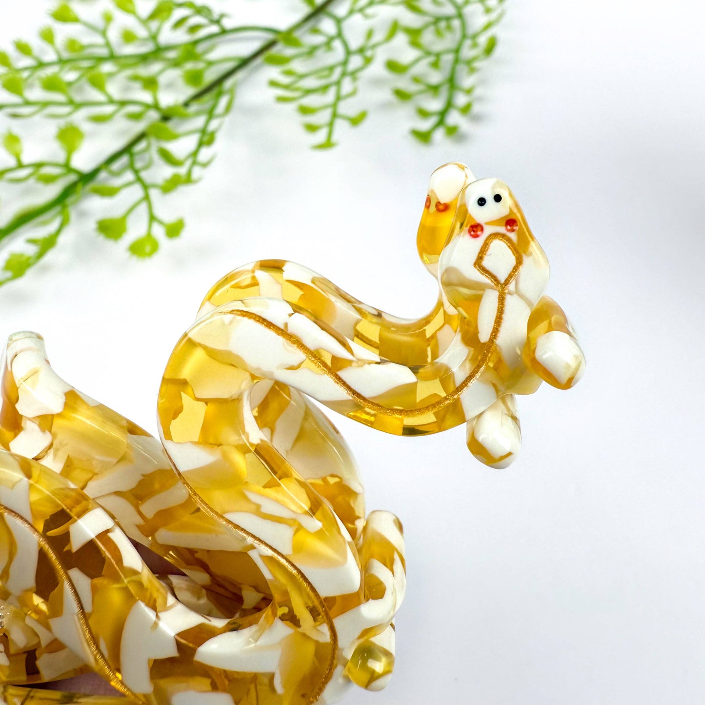 Golden Python Acetate Hair Claw Clip
