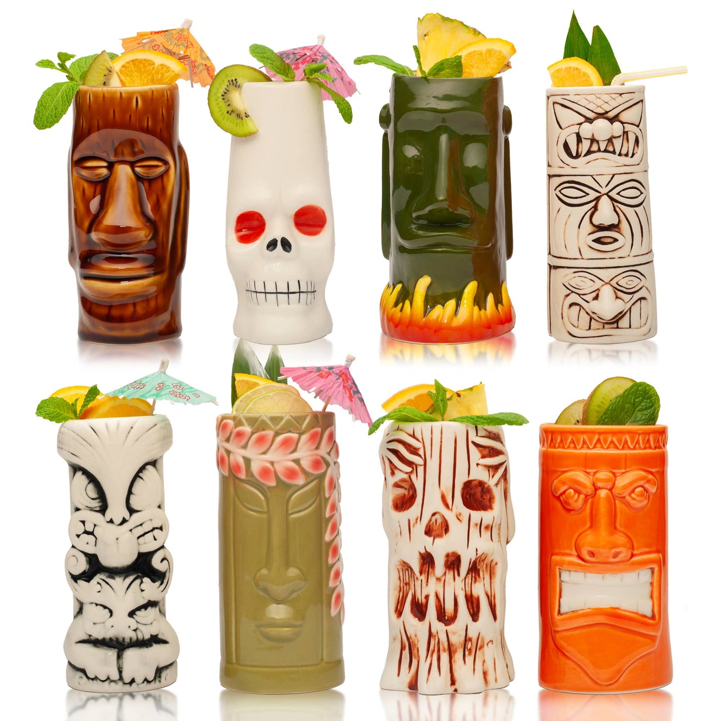 Hard-Carved and Hand-Painted Tiki Mug