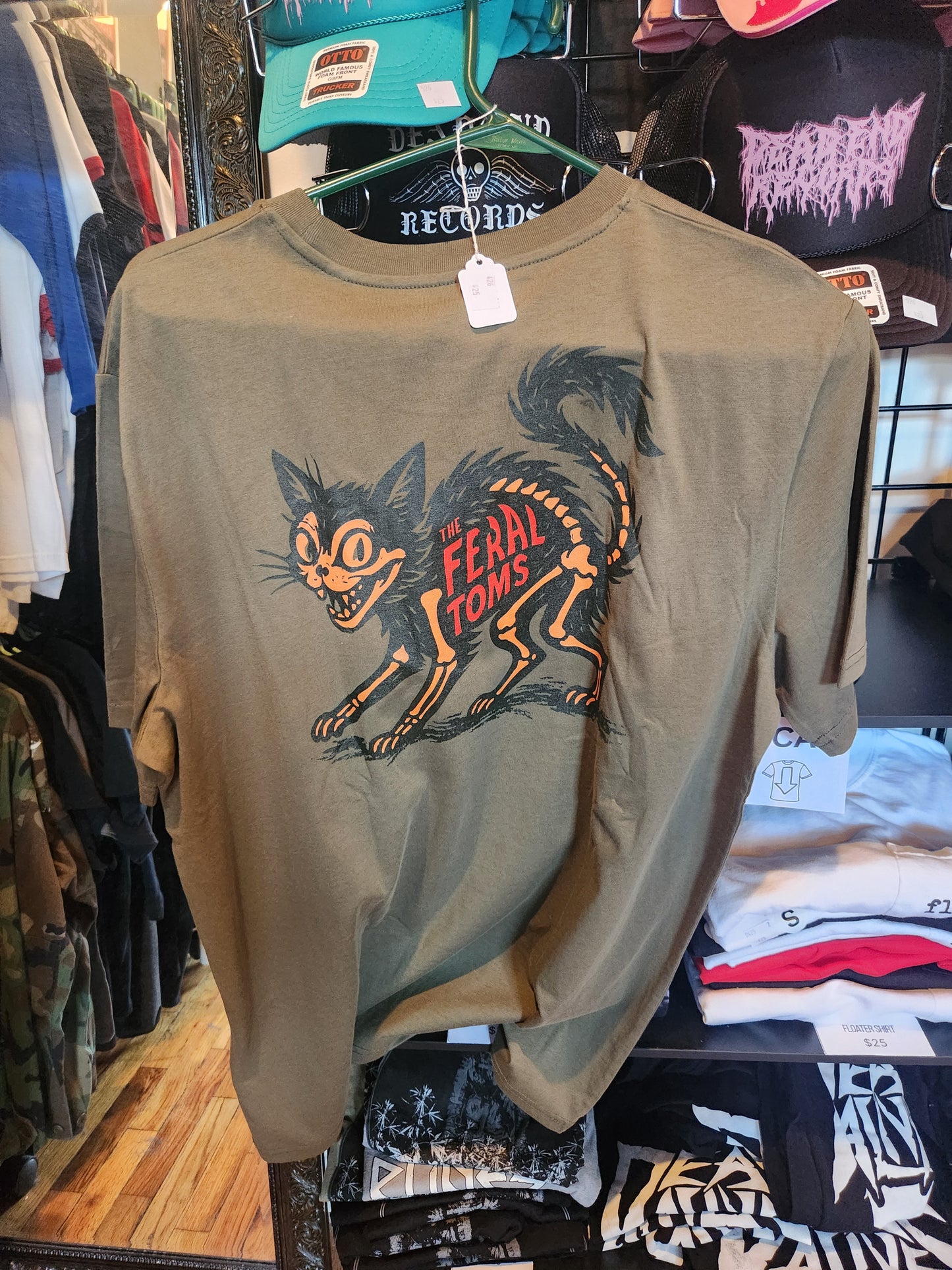 The Feral Toms - Green Shirt Color Logo