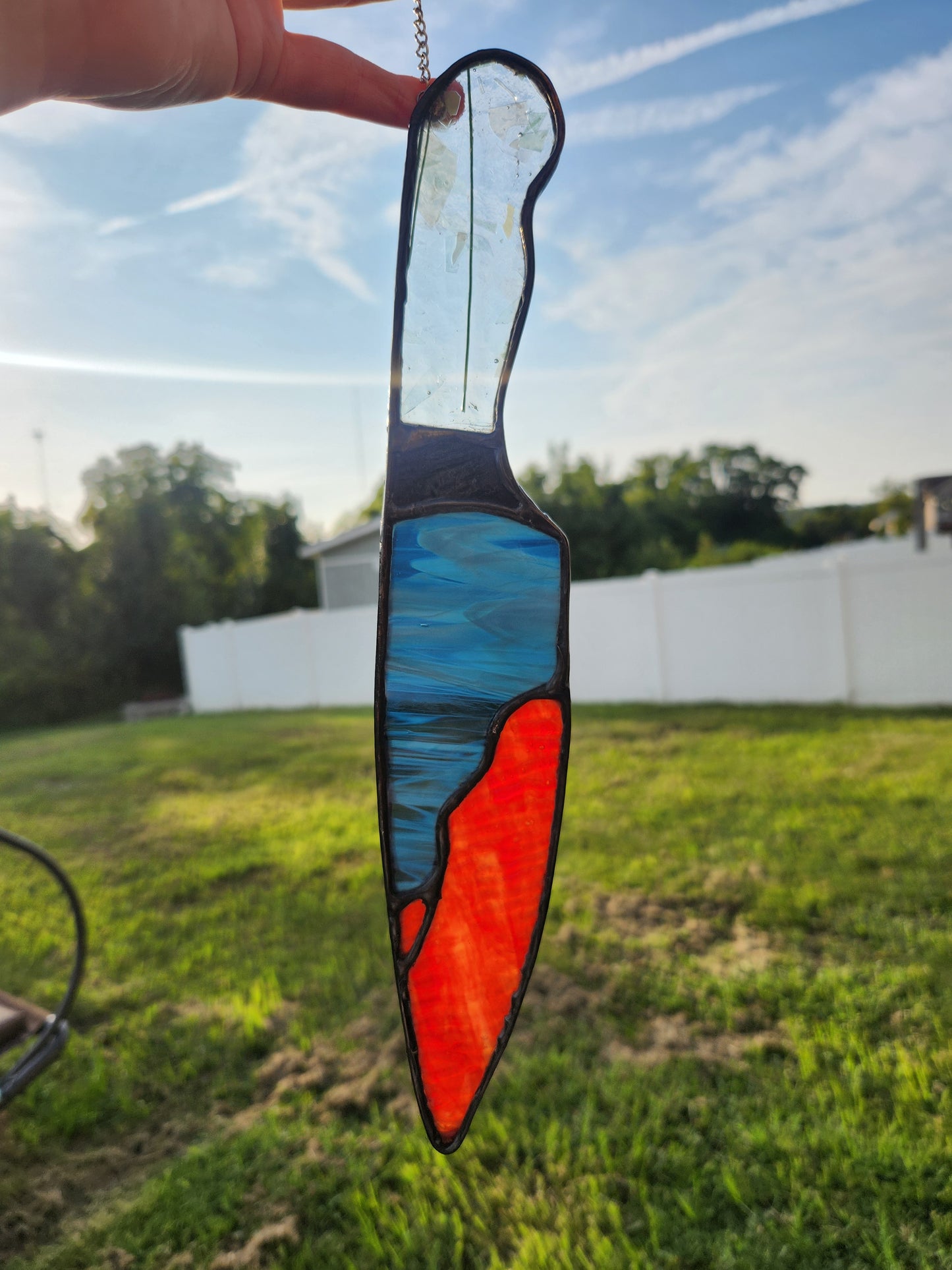 Bloody Knife Stained Glass Piece