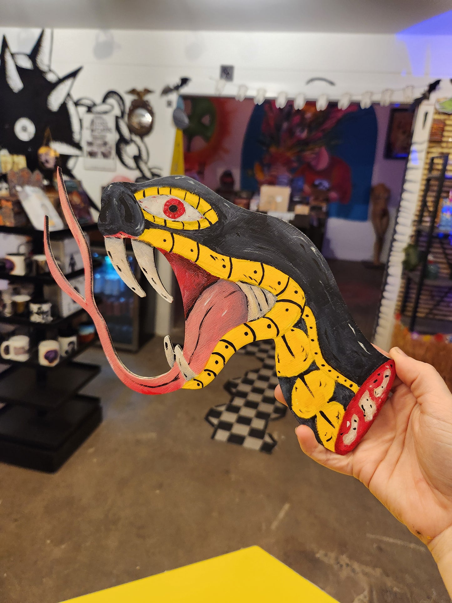 Snake Head Wood Art Piece