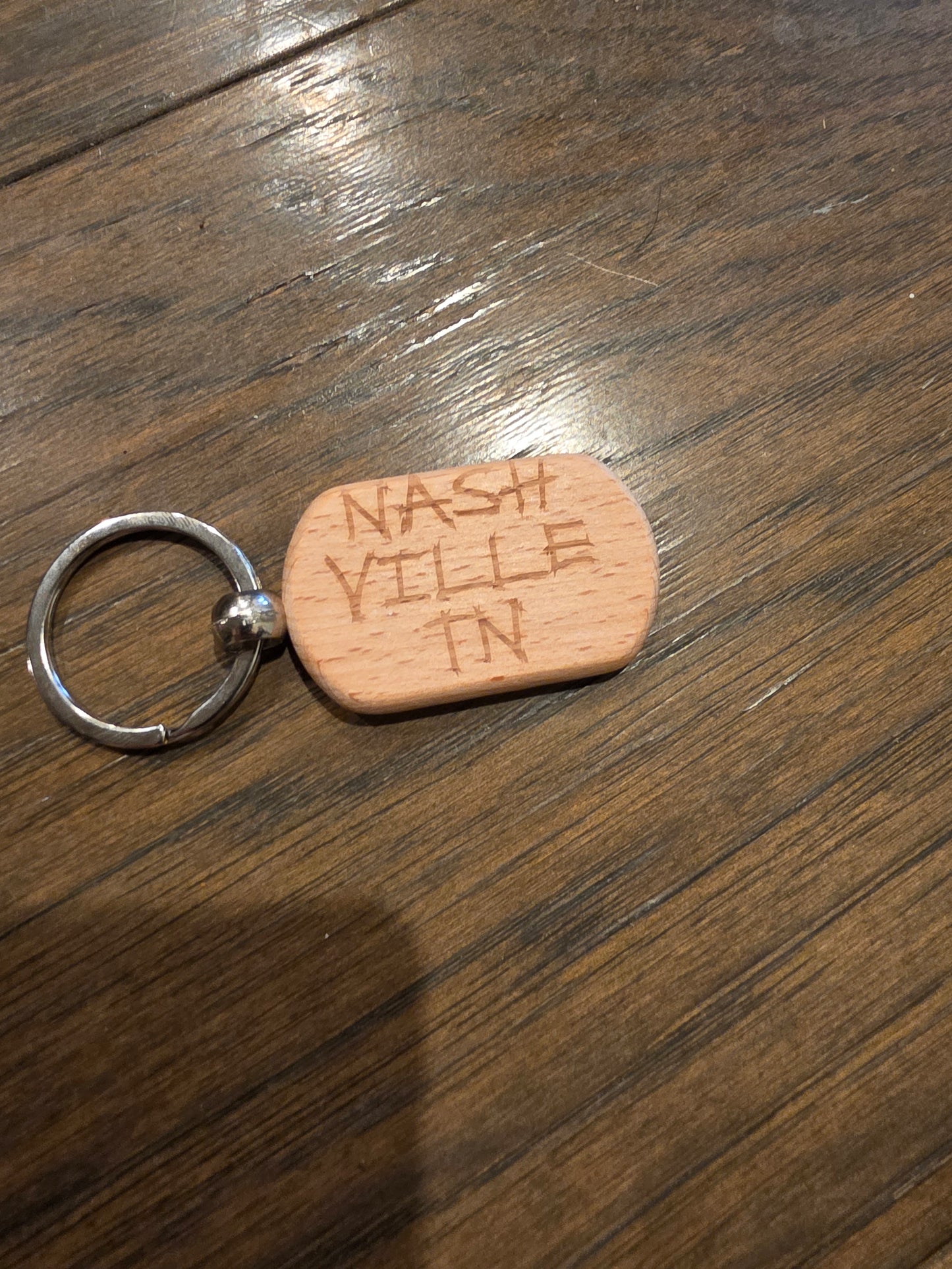 Dead End Records Wood Keychain