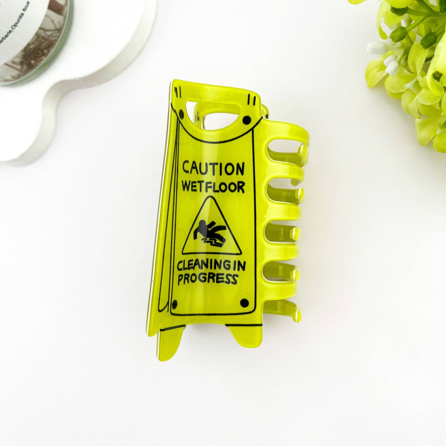 Caution Sign Hair Claw – Funny Safety-Inspired Clip
