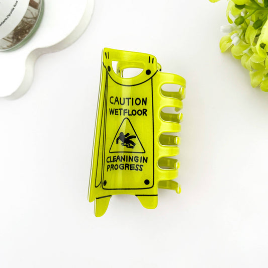 Caution Sign Hair Claw – Funny Safety-Inspired Clip