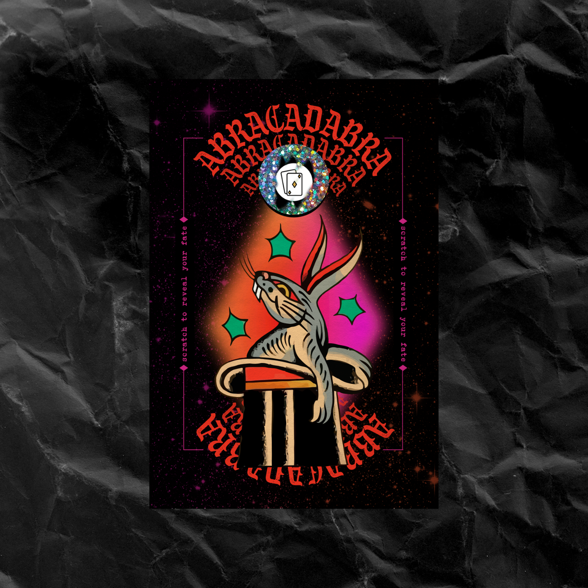 ABRACADABRA Magic Rabbit Scratch Off Fortune Card