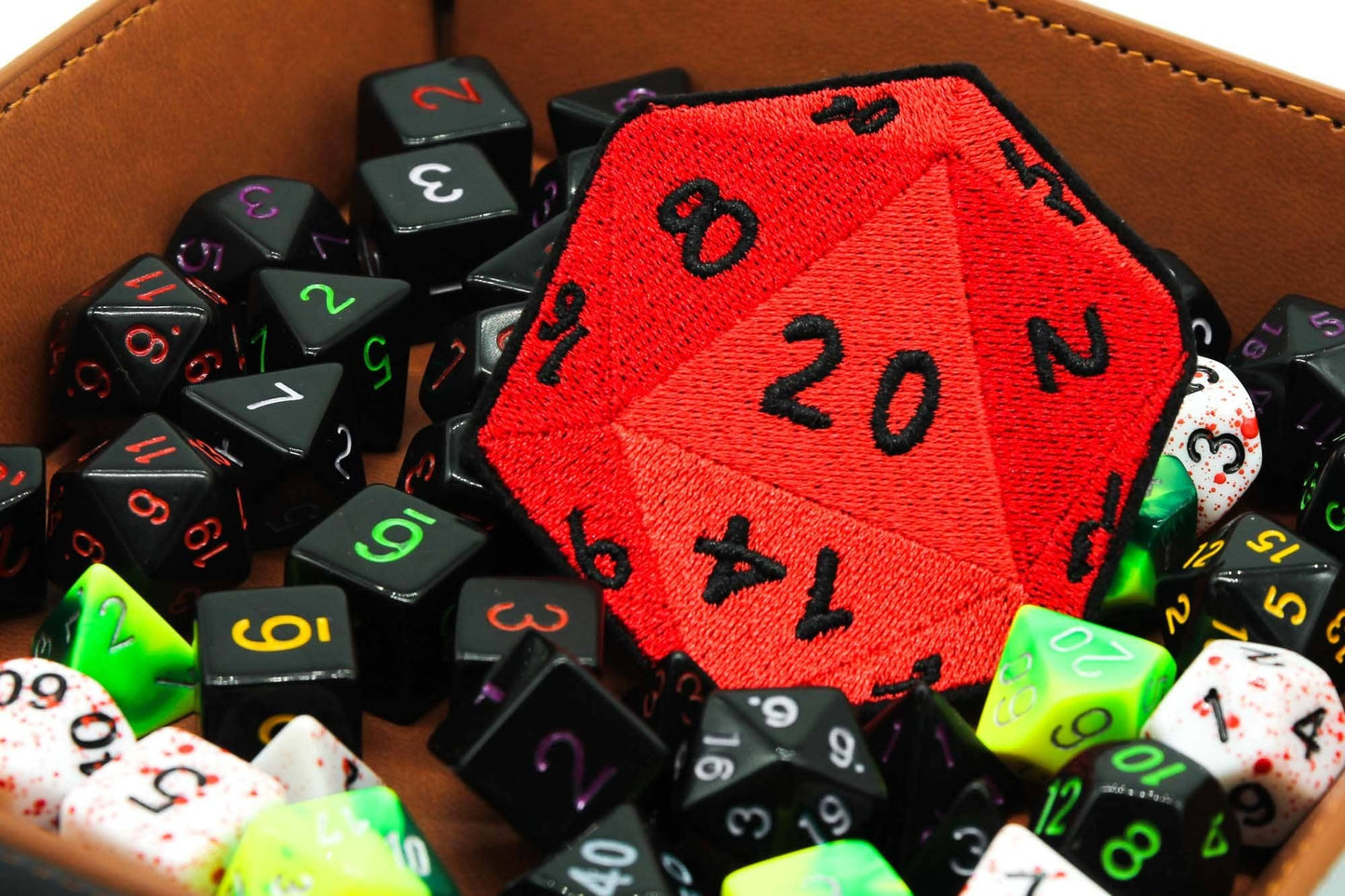 D20 20 Sided Die Embroidered Patch