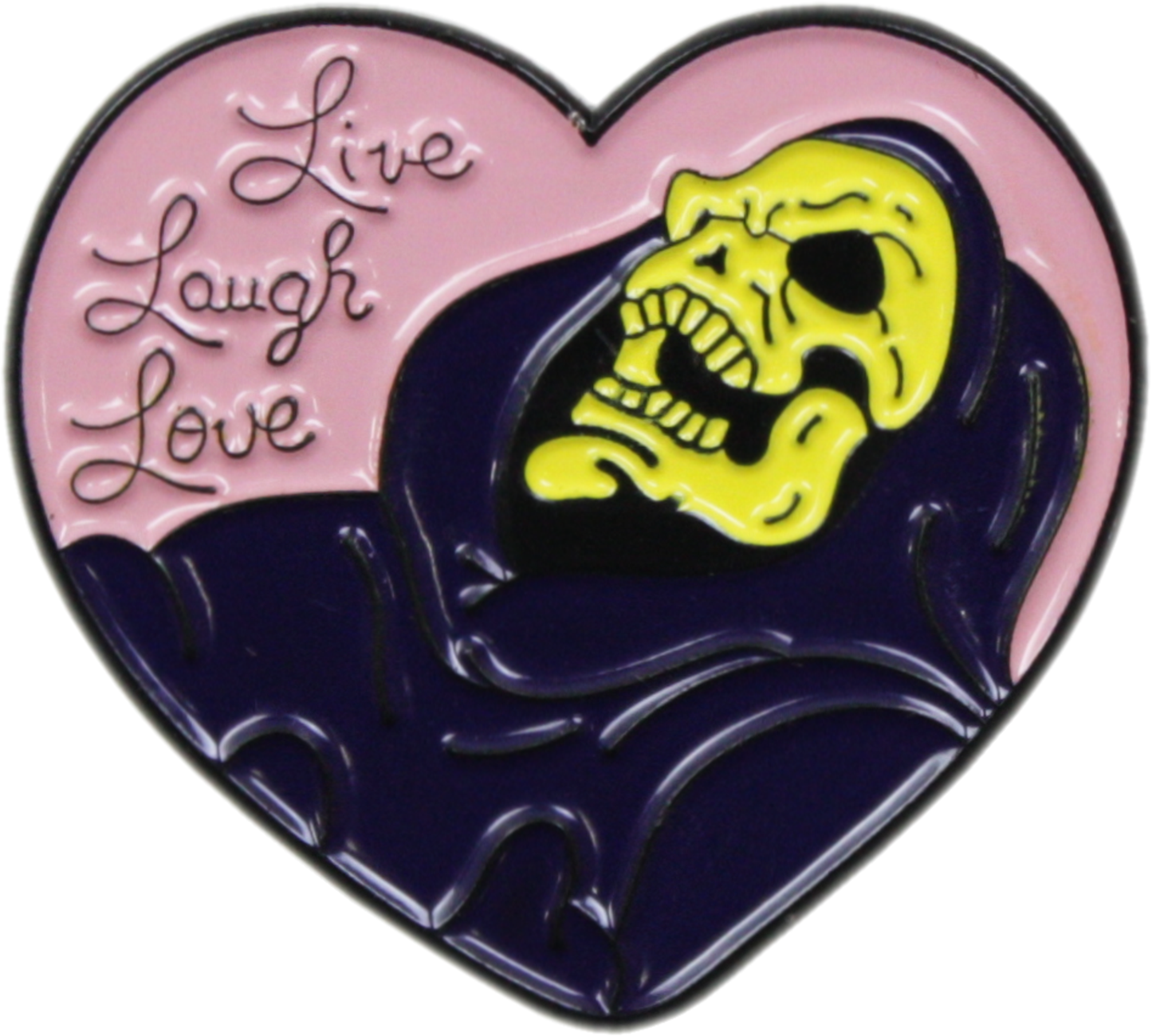 Enamel Pin - "Live Laugh Love" Skeletor