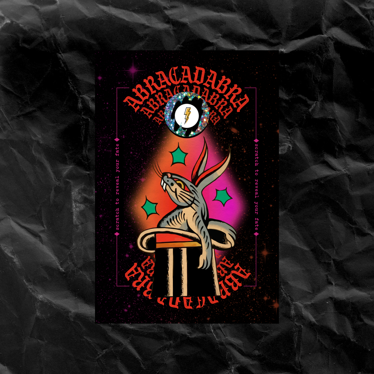 ABRACADABRA Magic Rabbit Scratch Off Fortune Card
