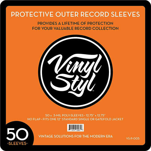 Vinyl Styl® 12 Inch Outer Record Sleeves - Open Top - 50 Count (Clear)