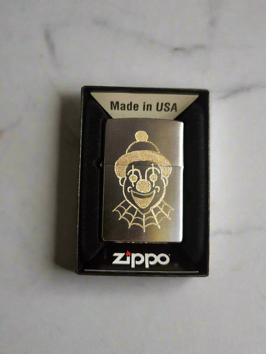 Hand Engraved Zippo Lighter - Clown