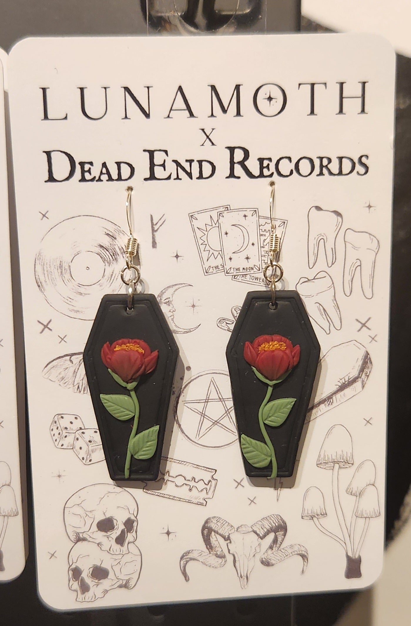 Coffin Rose Earrings