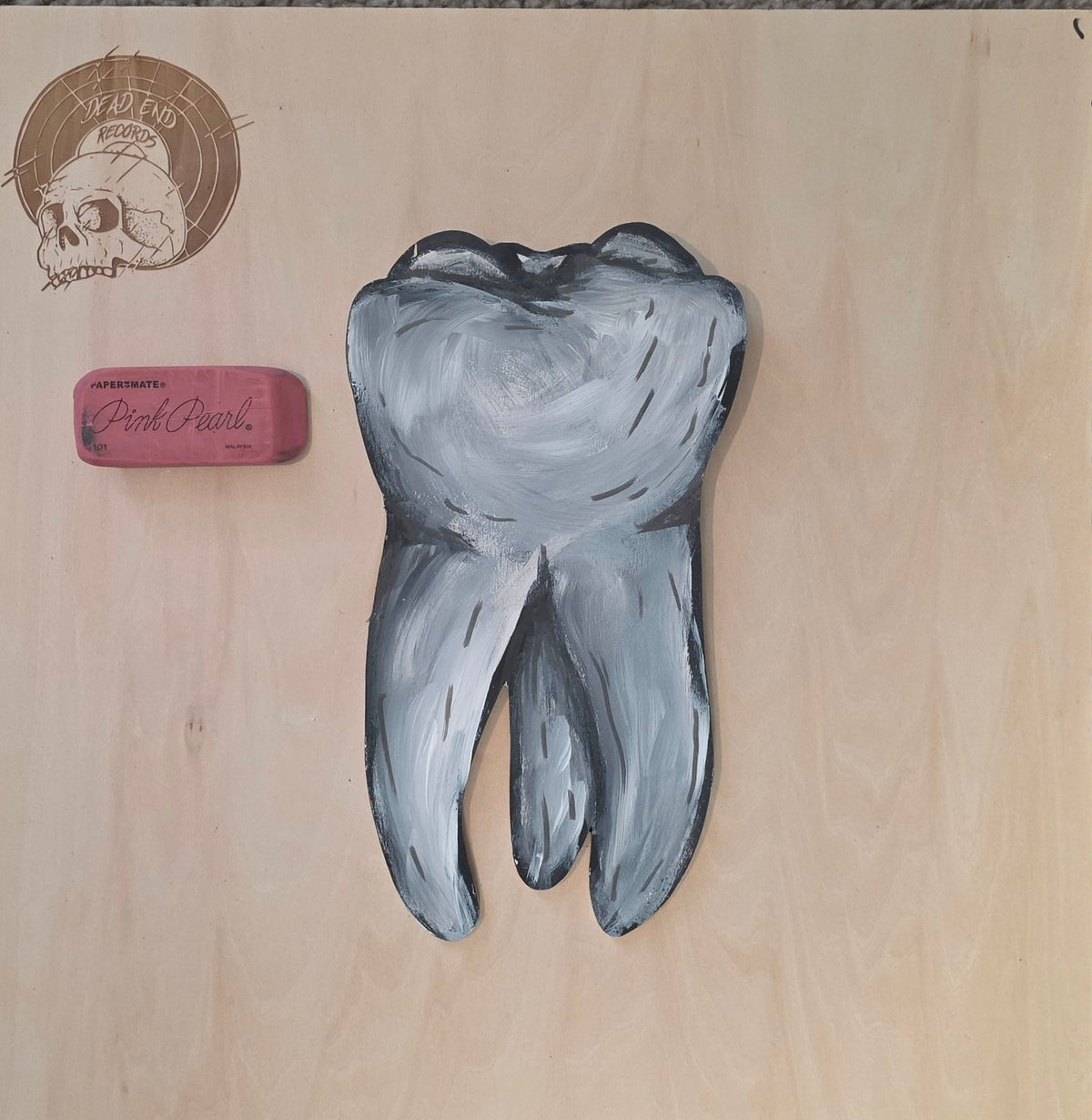 Painted Tooth on Wood Wall Decor