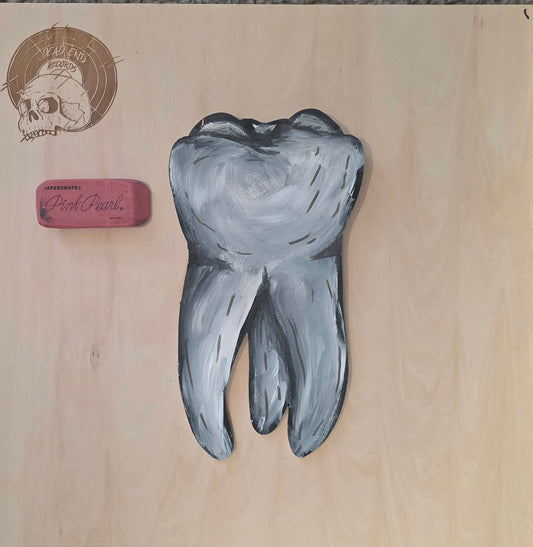 Painted Tooth on Wood Wall Decor