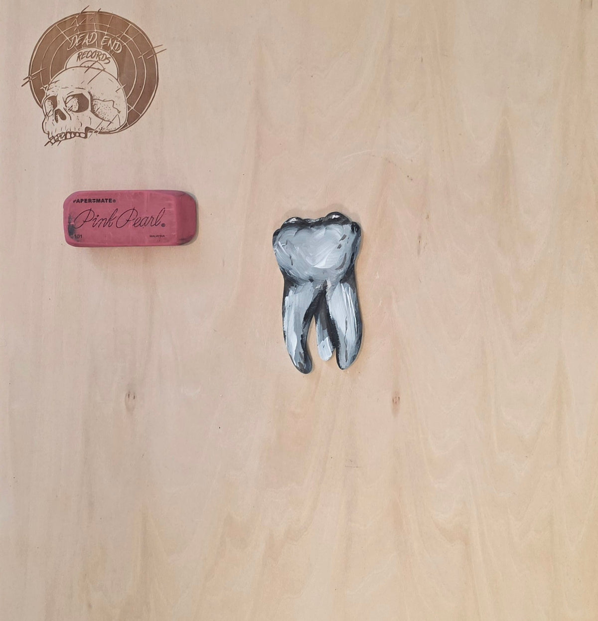Painted Tooth on Wood Wall Decor
