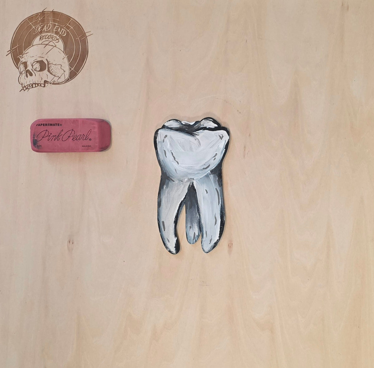 Painted Tooth on Wood Wall Decor