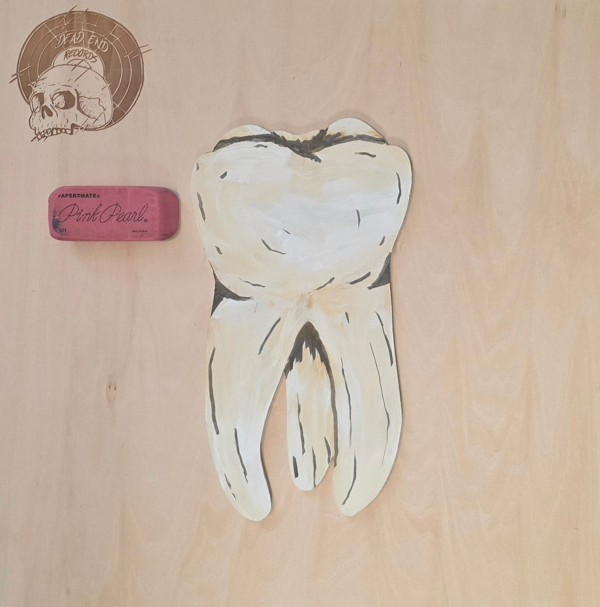 Painted Tooth on Wood Wall Decor