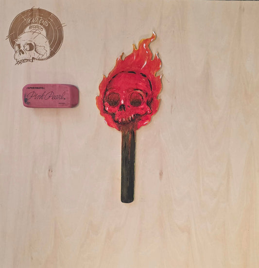 Painted Skull Match on Wood Wall Decor