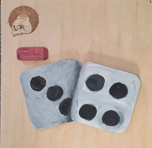 Painted Haunted Dice on Wood Wall Decor