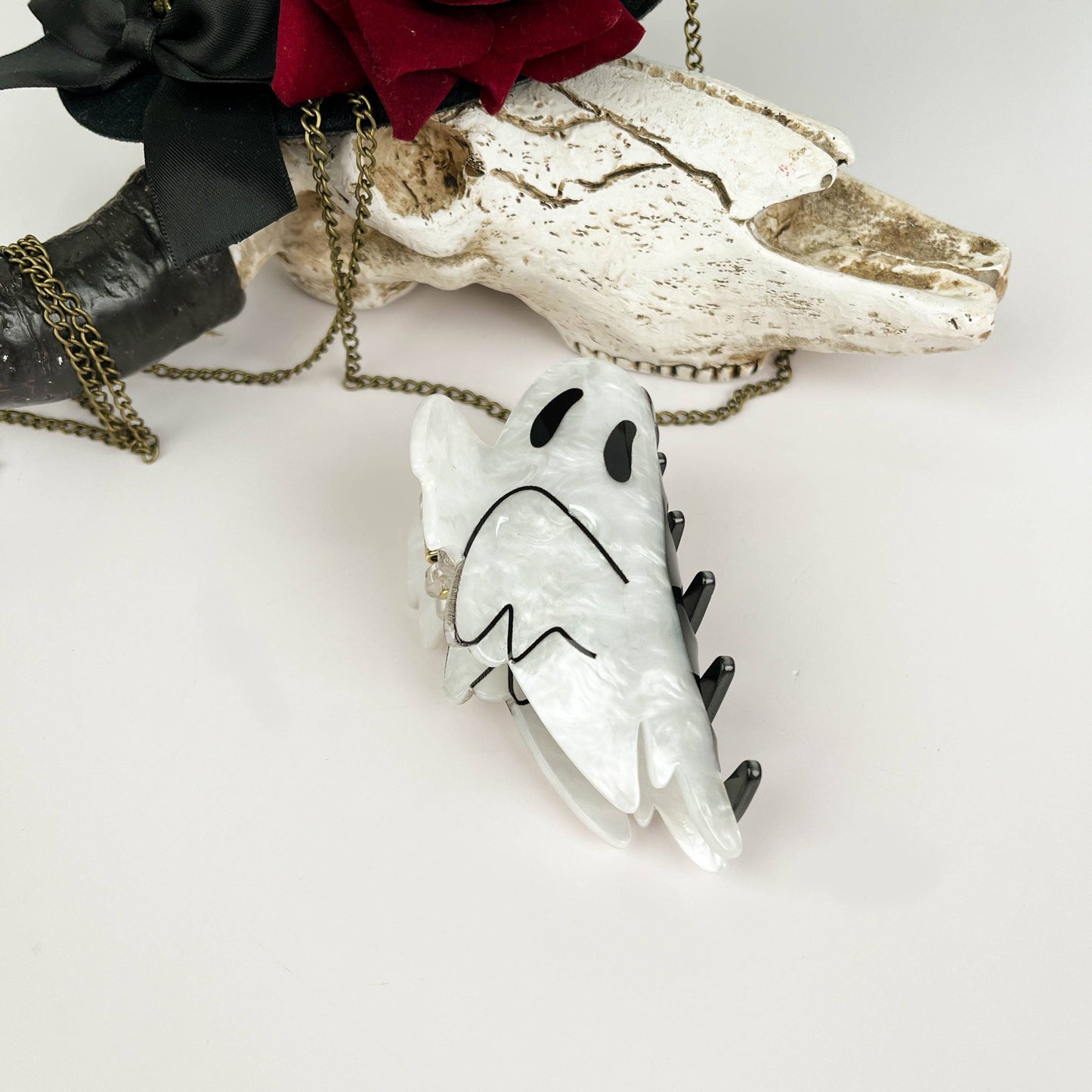 Halloween White Ghost Hair Claw Clip