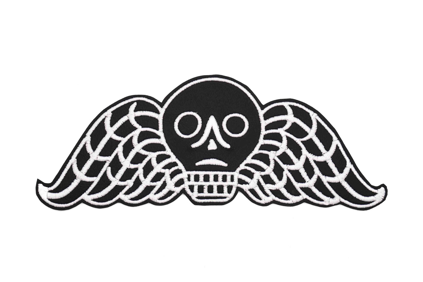 Memento Mori Faux Leather Embroidered Iron on Patch