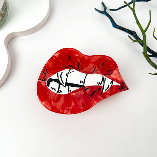 Devilish Red Lips Creative Acetate Hair Claw Clip