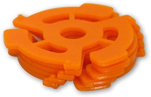 Vinyl Styl® 7 inch 45 RPM Vinyl Record Adapter - Snap In - 10 Pk (Orange/ White)