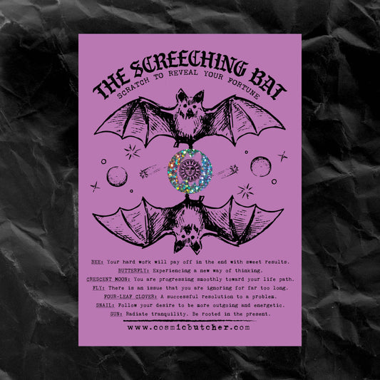 Screeching Bat Scratch Off Fortune Card Witchy Affirmation
