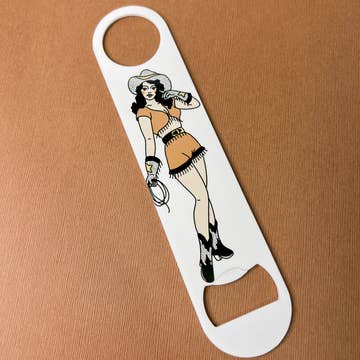 Traditional Tattoo Bottle Opener - Cowgirl