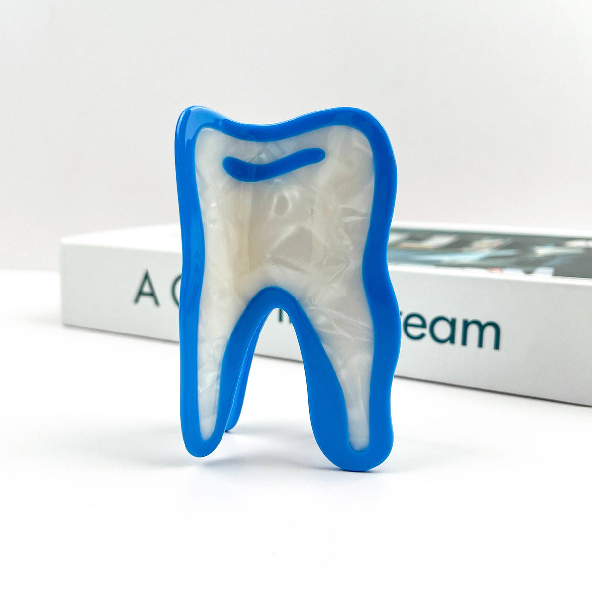 Blue Tooth Acetate Hair Claw Clip