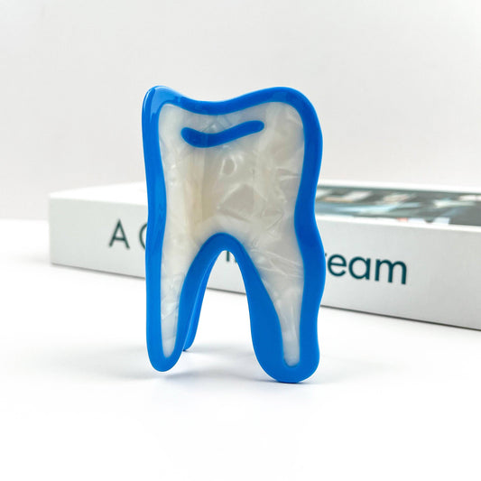 Blue Tooth Acetate Hair Claw Clip
